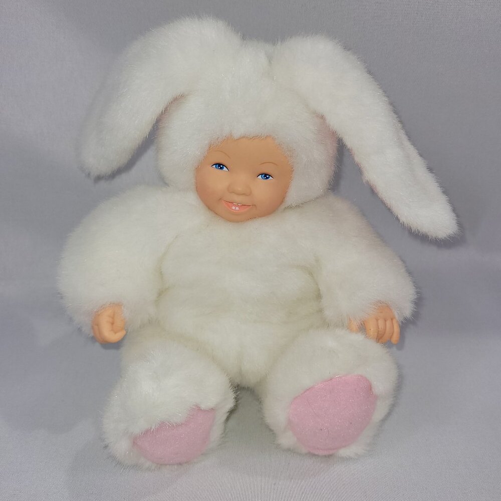 Anne Geddes Baby Plush 8" Vintage 1997 Bunny Rabbit Doll Beanie Bottom